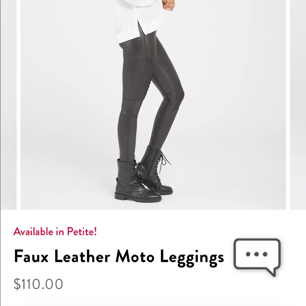 Spanx Black Leather Biker Leggings